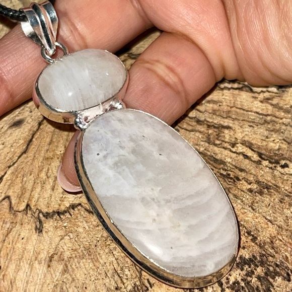 Large Rainbow Moonstone “The Visionary Stone” Pendant 3” - Picture 8 of 16